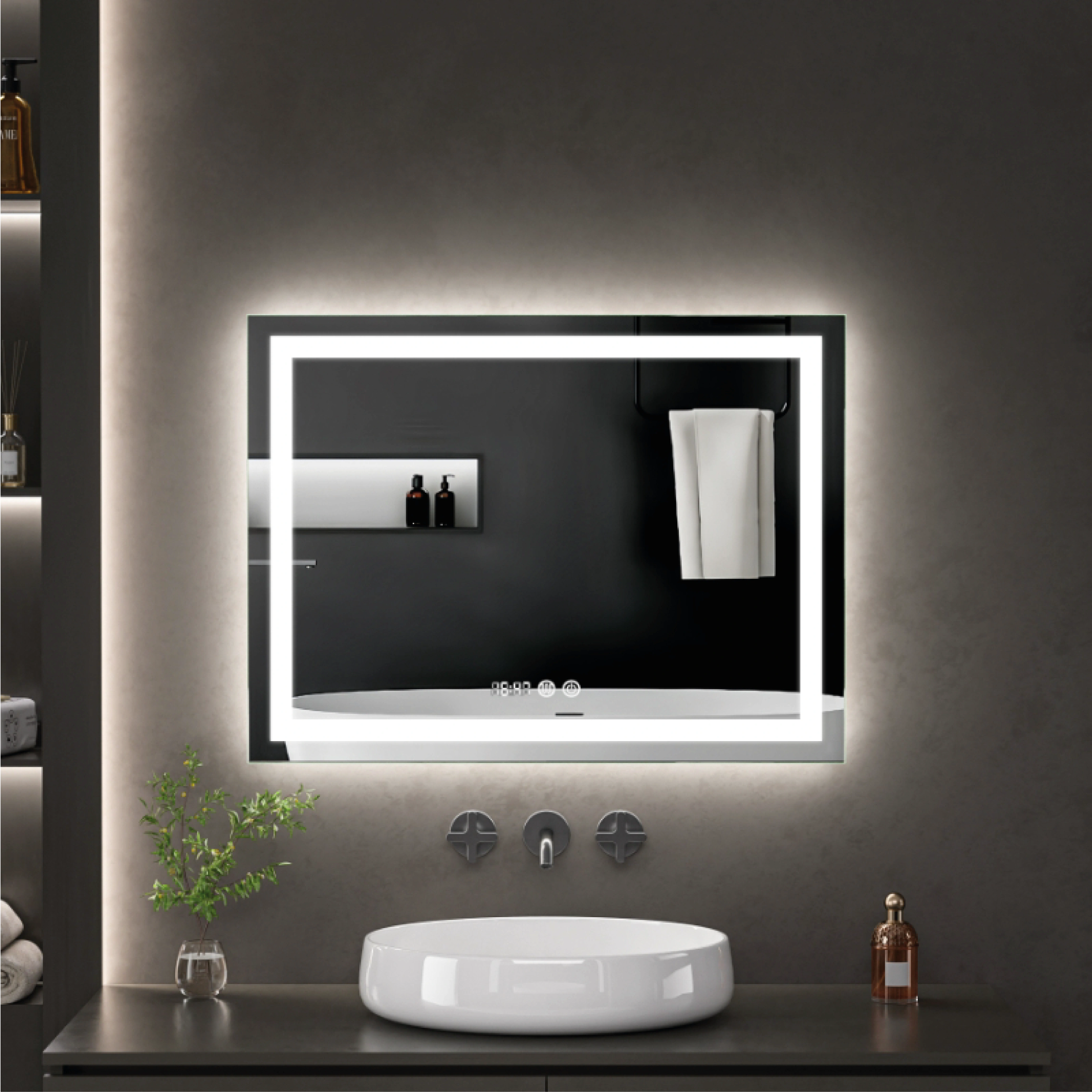 LED spogulis ar apsildes funkciju CELESTA, 60 x 80 cm, 2700-6500K, 26W, 2844Lm, IP44